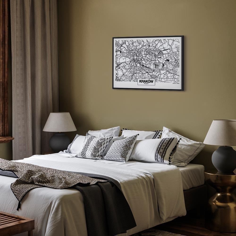 Leinwandbild - City Plan: Krakow (1 Part) Wide