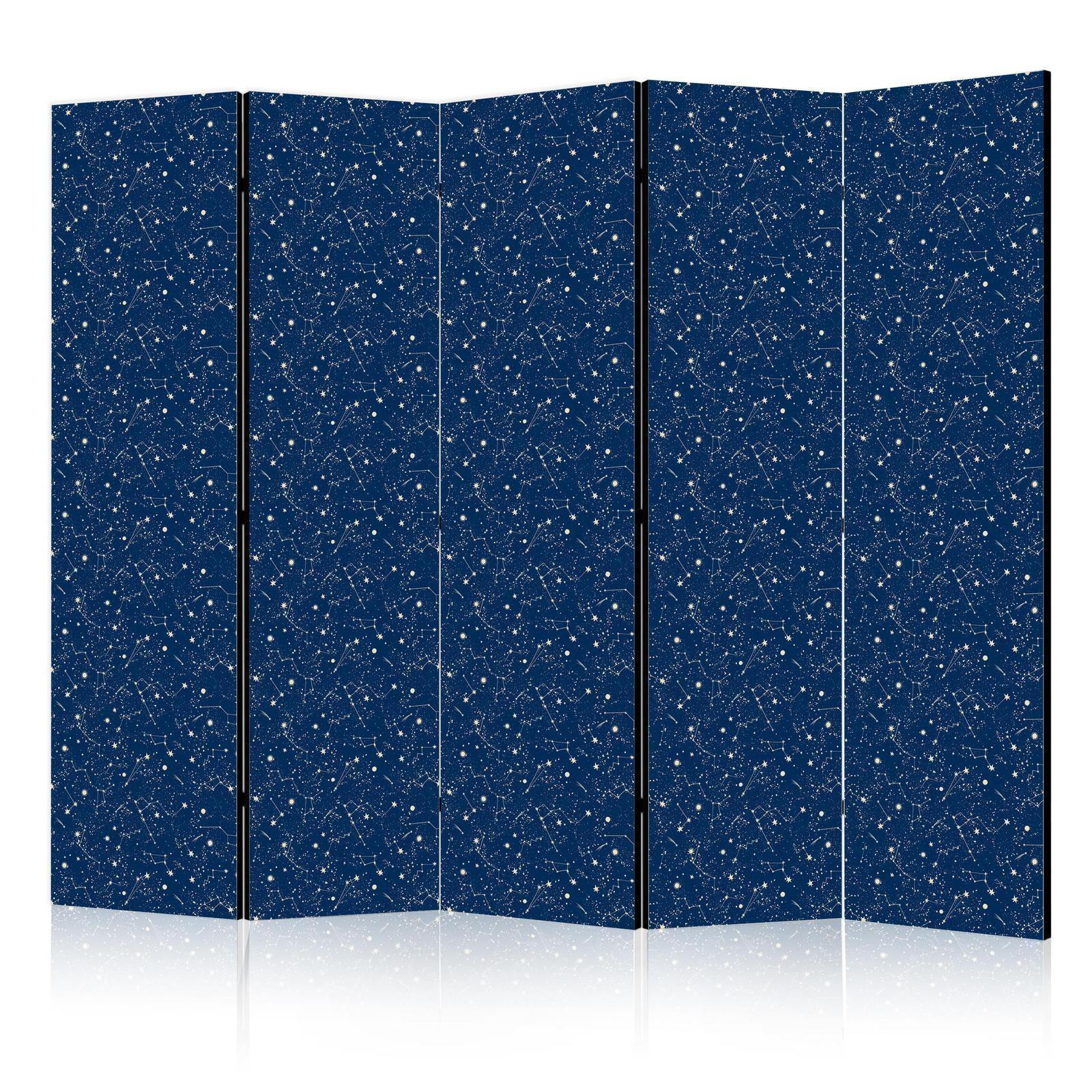 Paravent - Cosmic Inspirations - Pattern with Stars and Constellations on a Dark Background Artgeist