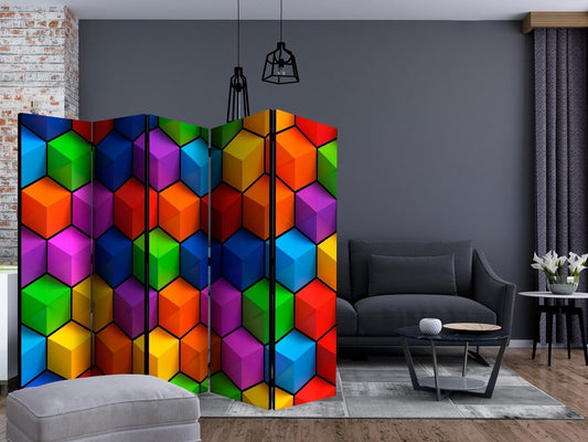 Paravent - Colorful Geometric Boxes II Artgeist