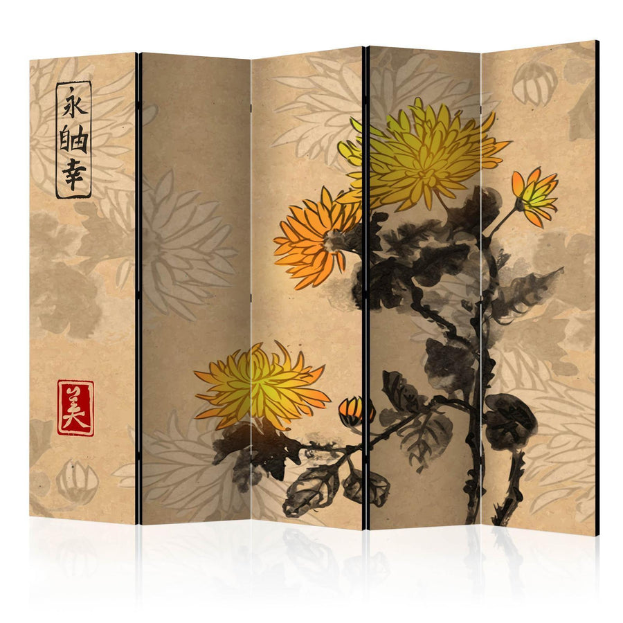 Paravent - Chrysanthemums II Artgeist