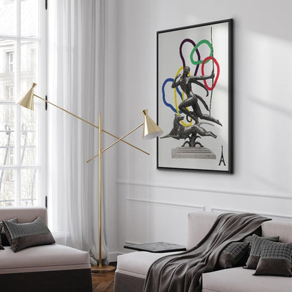 Leinwandbild - Woman With Dog - Illustration