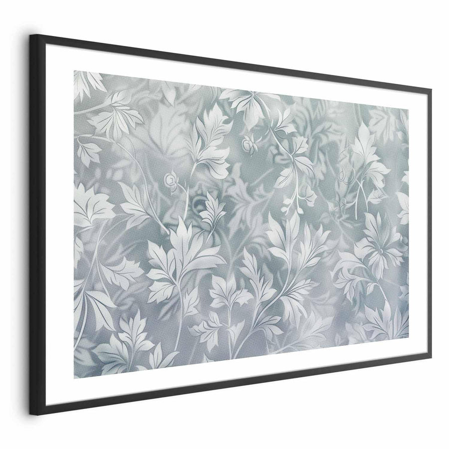 Poster - Worn Floral Patterns in Muted Turquoises Artgeist