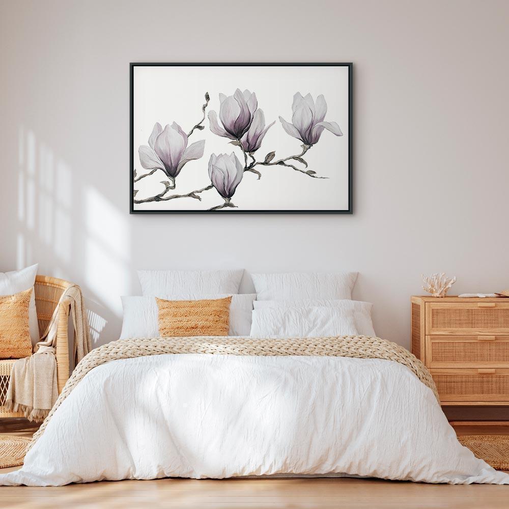 Leinwandbild - Painted Magnolias (1 Part) Wide