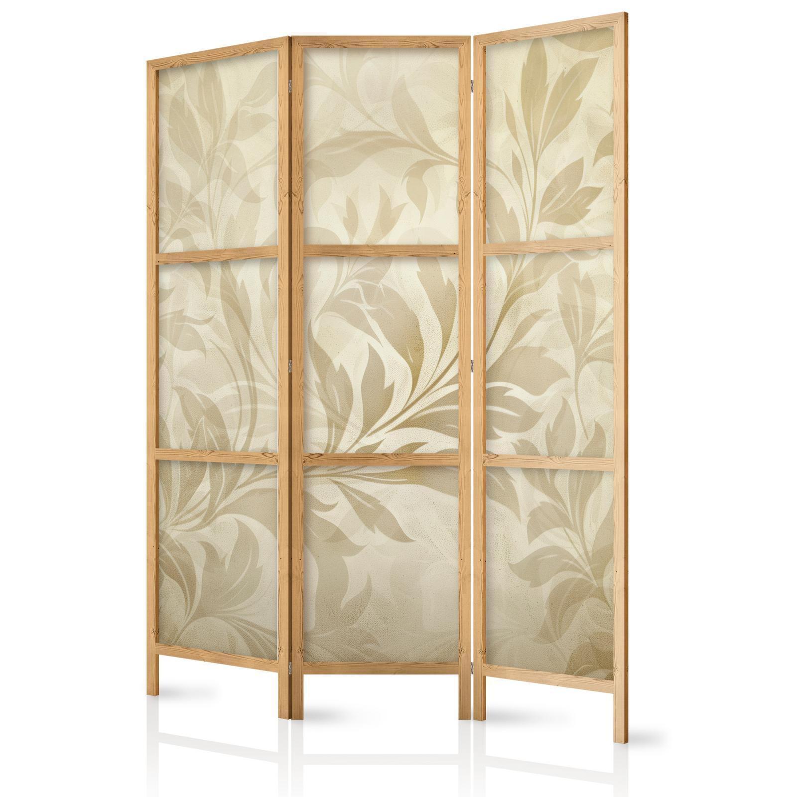 Japanischer Paravent - Botanical Motif with Leaves and Vines in Sandy Colors Artgeist