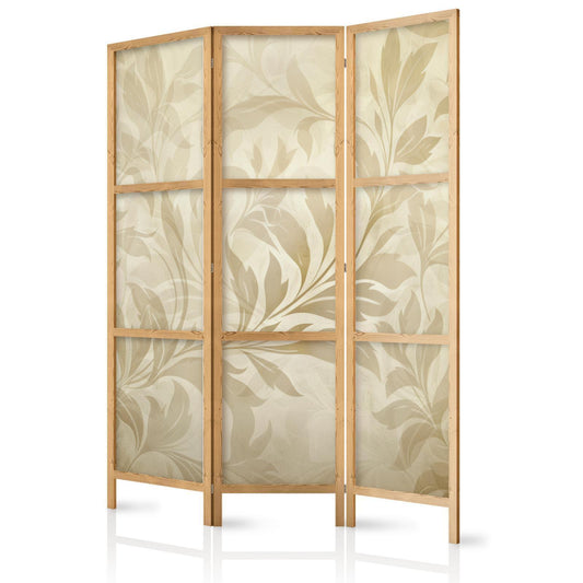 Japanischer Paravent - Botanical Motif with Leaves and Vines in Sandy Colors Artgeist