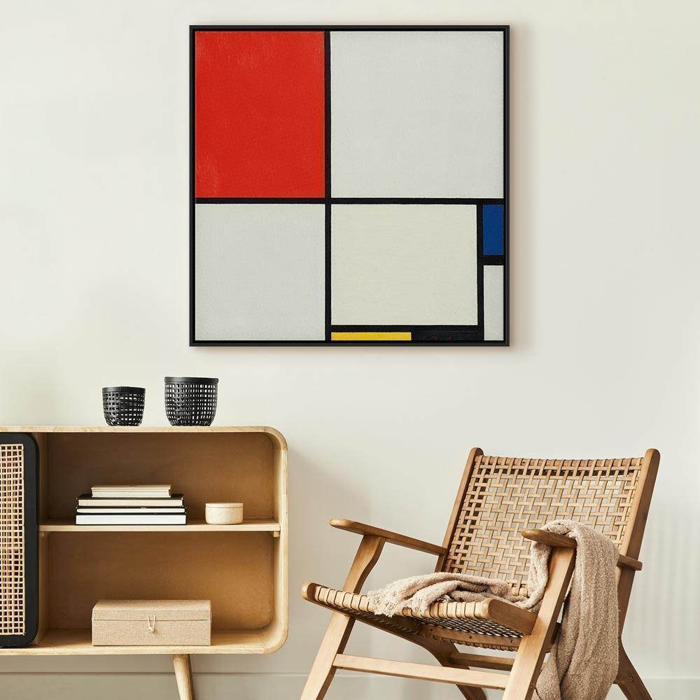 Leinwandbild - Piet Mondrian – Composition No III, with red, blue, yellow and black