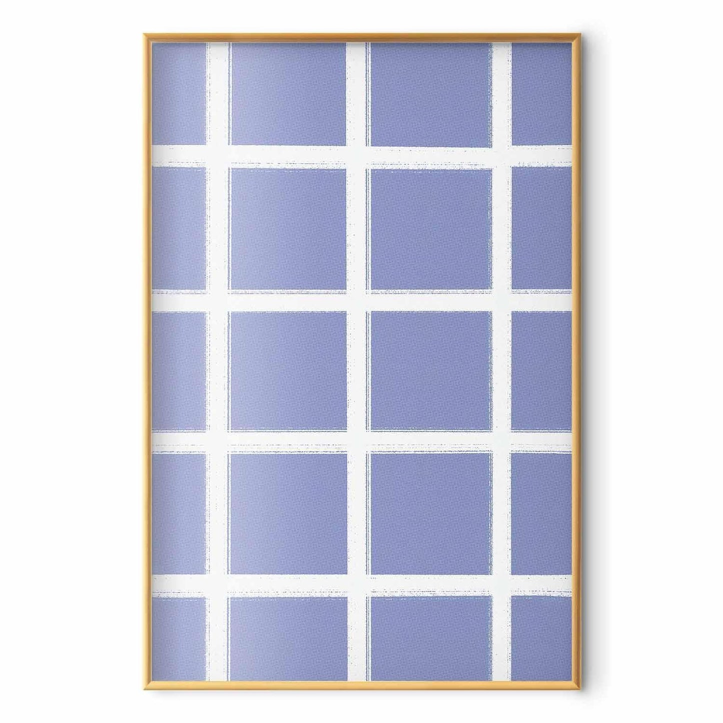Poster - White Lines - a grid with large gaps on a blue background