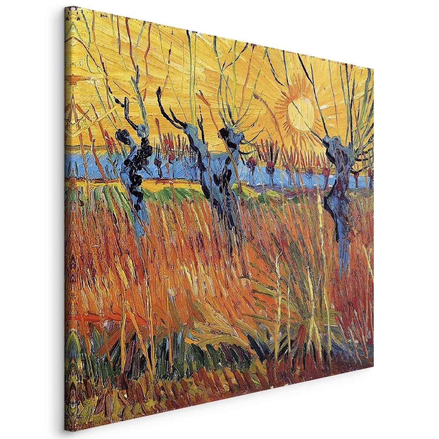 Leinwandbild - Vincent van Gogh – Willows at Sunset