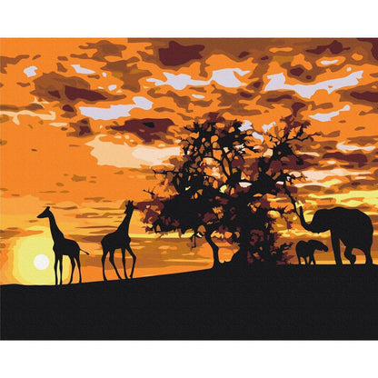 Malen nach Zahlen - Savannah (Giraffes & Elephants)