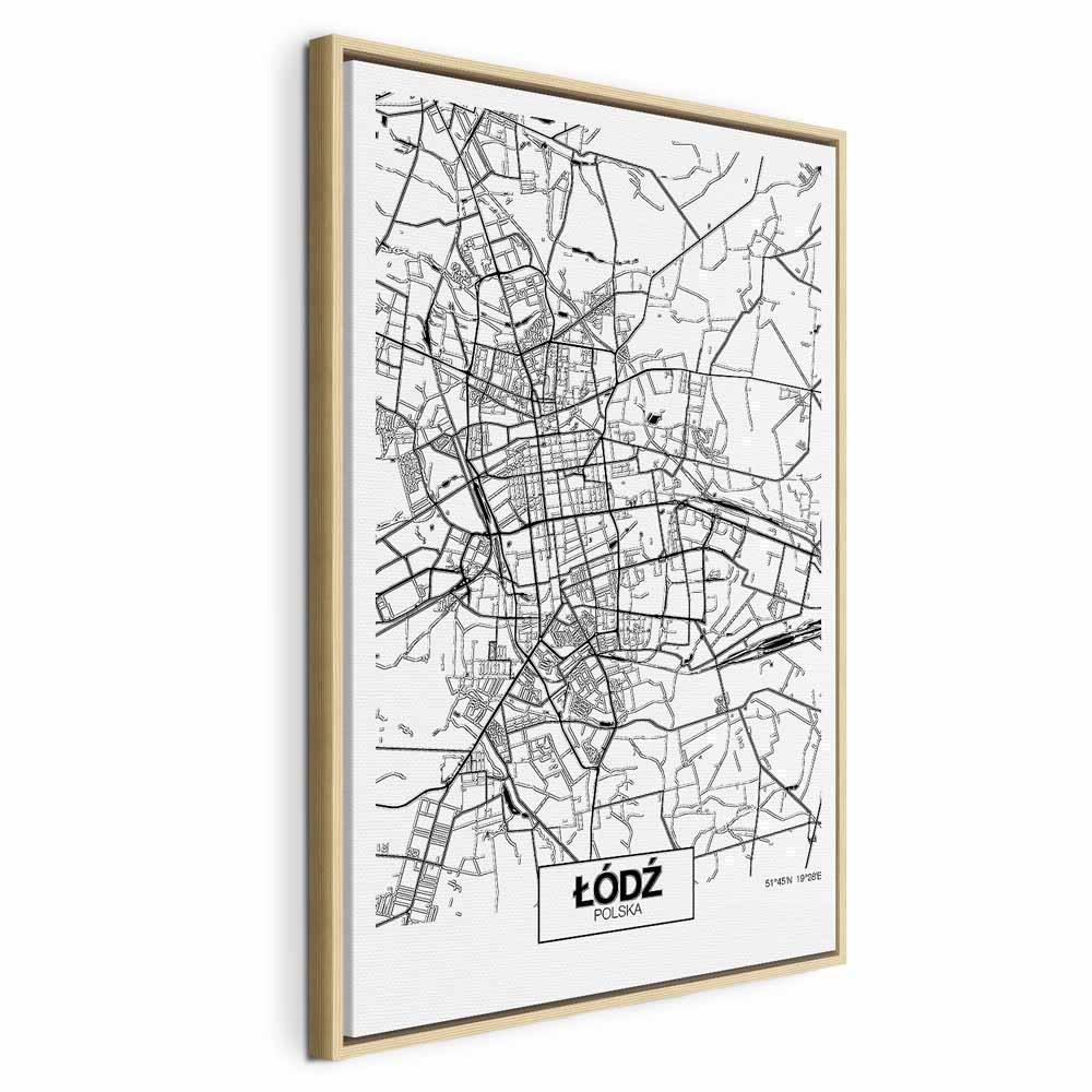 Leinwandbild - City Plan: Lodz (1 Part) Vertical