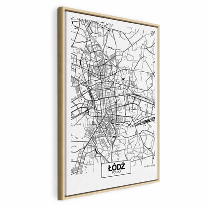 Leinwandbild - City Plan: Lodz (1 Part) Vertical