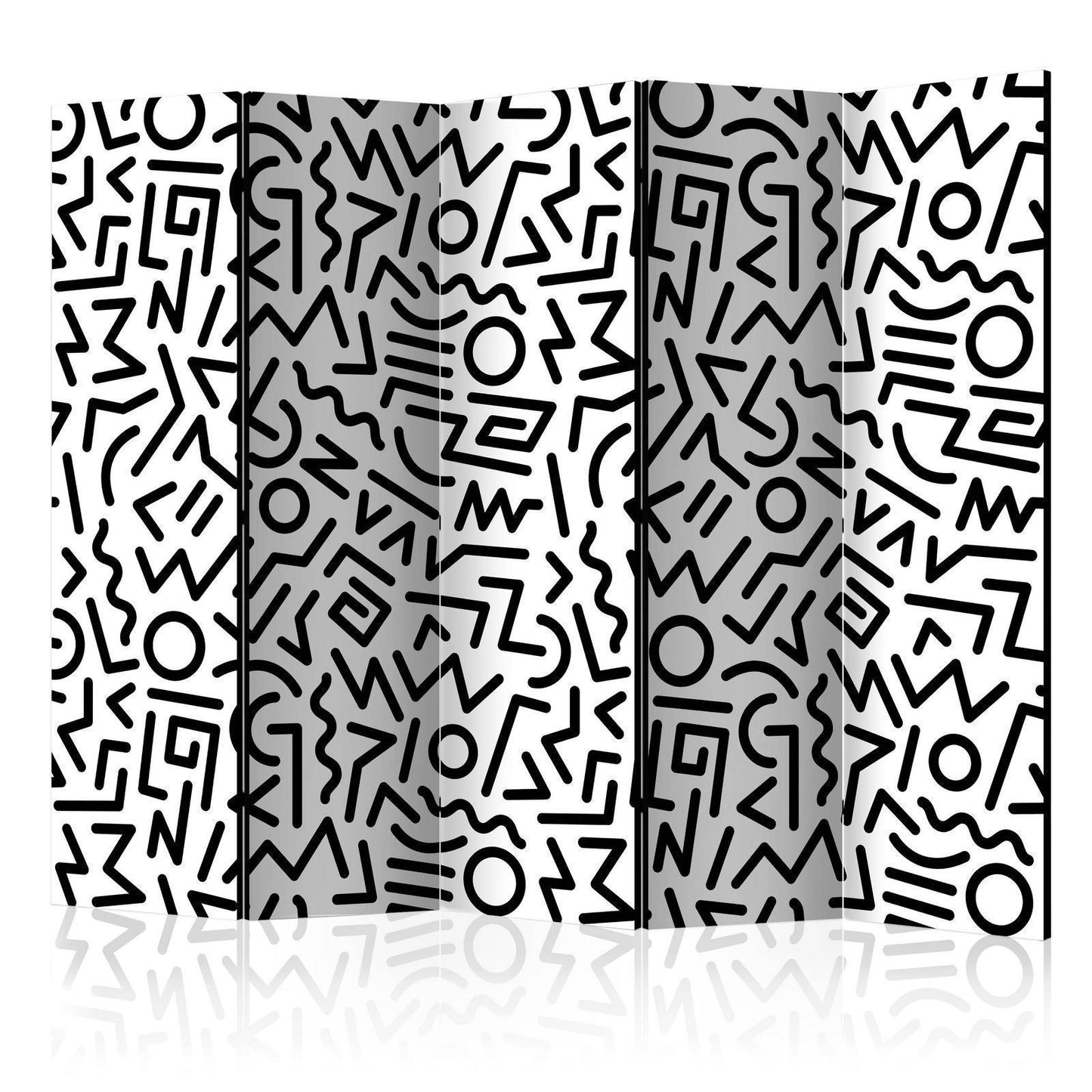 Paravent - Black and White Maze II Artgeist