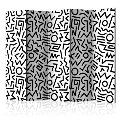 Paravent - Black and White Maze II Artgeist