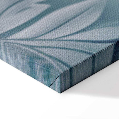 Leinwandbild - Ornaments in Worn Muted Turquoises: Delicate Plant Pattern