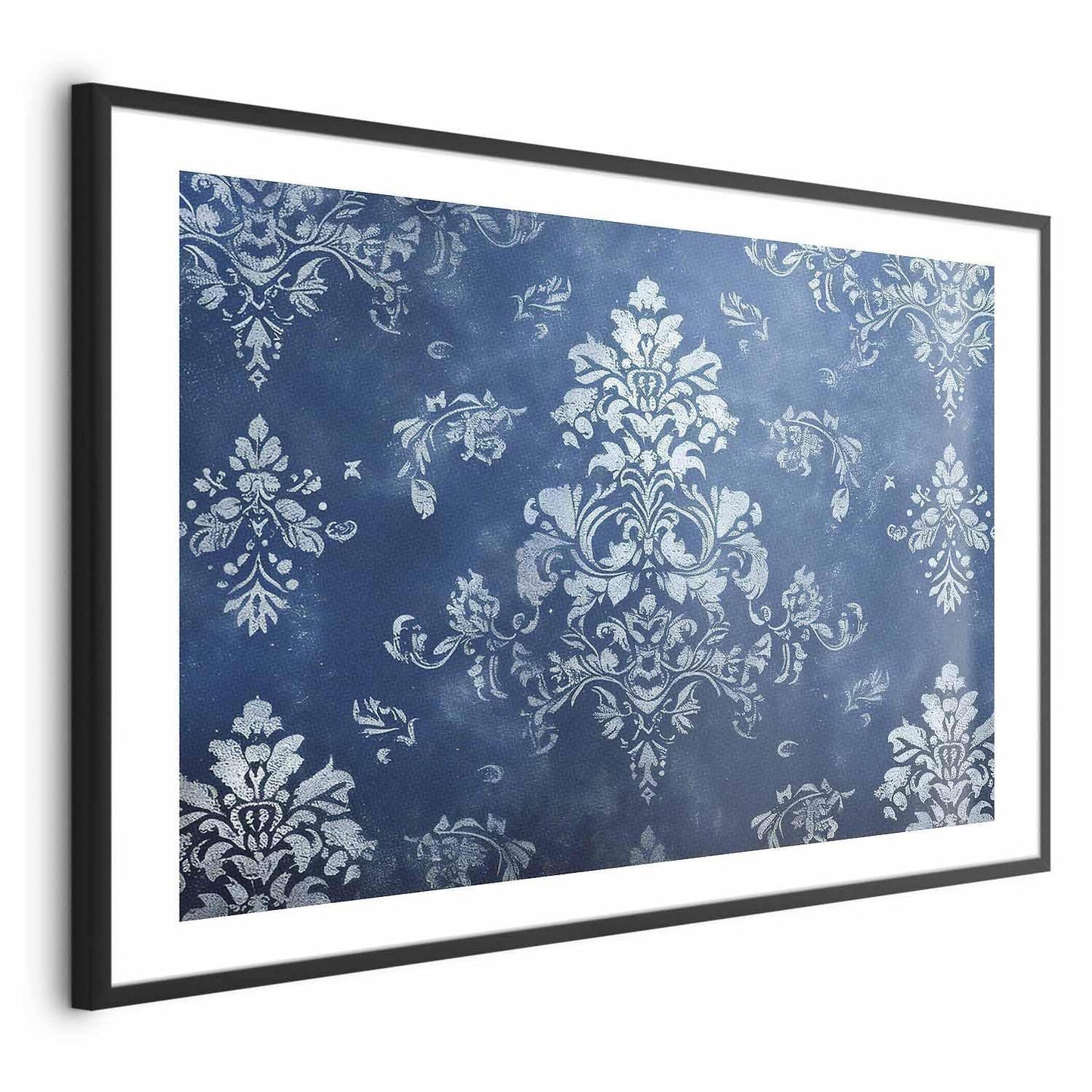 Poster Retro Ornament – Vintage-Muster in Blautönen