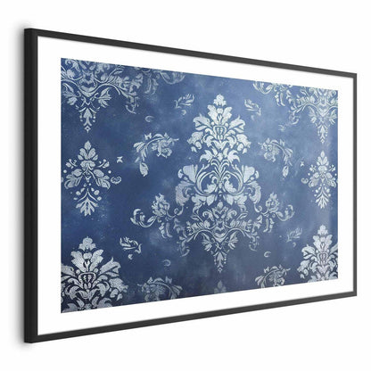 Poster Retro Ornament – Vintage-Muster in Blautönen