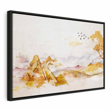 Leinwandbild - Golden Mountains (1 Part) Wide