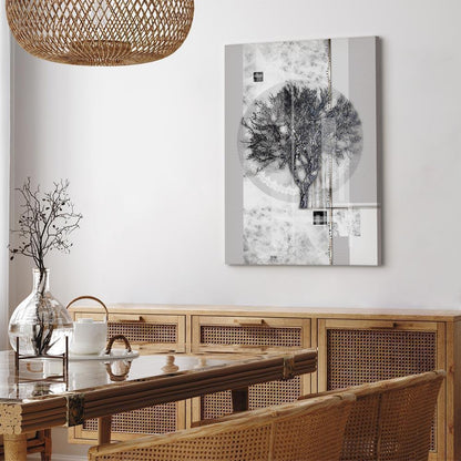 Leinwandbild - Silver Tree (1 Part) Vertical