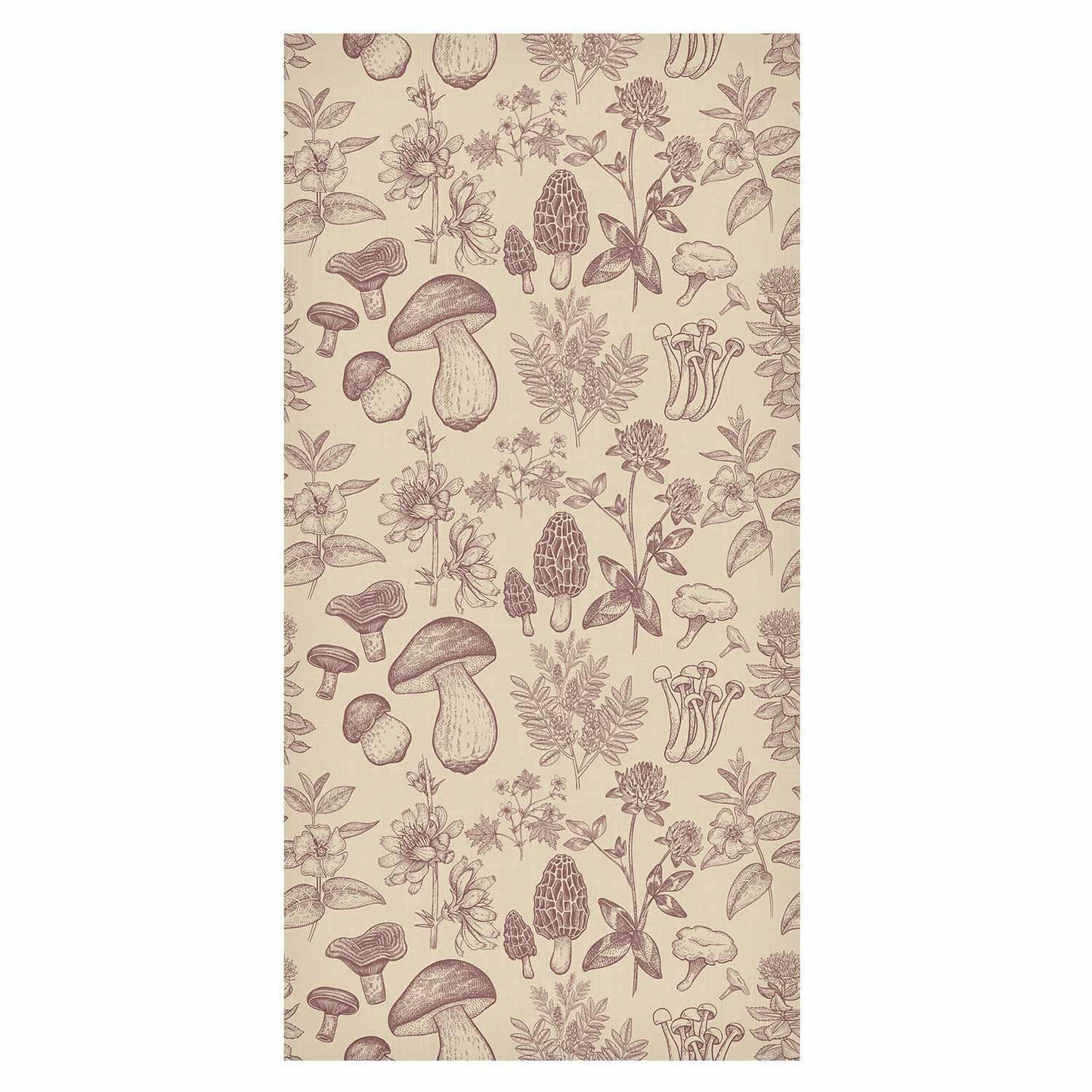 Tapete - Beige mushrooms and herbs