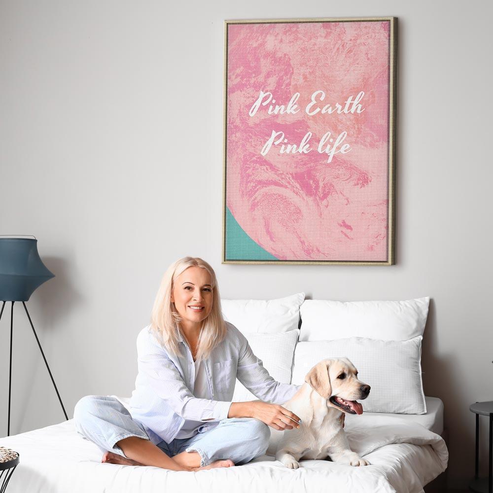 Leinwandbild - Pink Earth, Pink Life (1 Part) Vertical