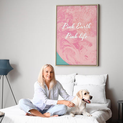 Leinwandbild - Pink Earth, Pink Life (1 Part) Vertical