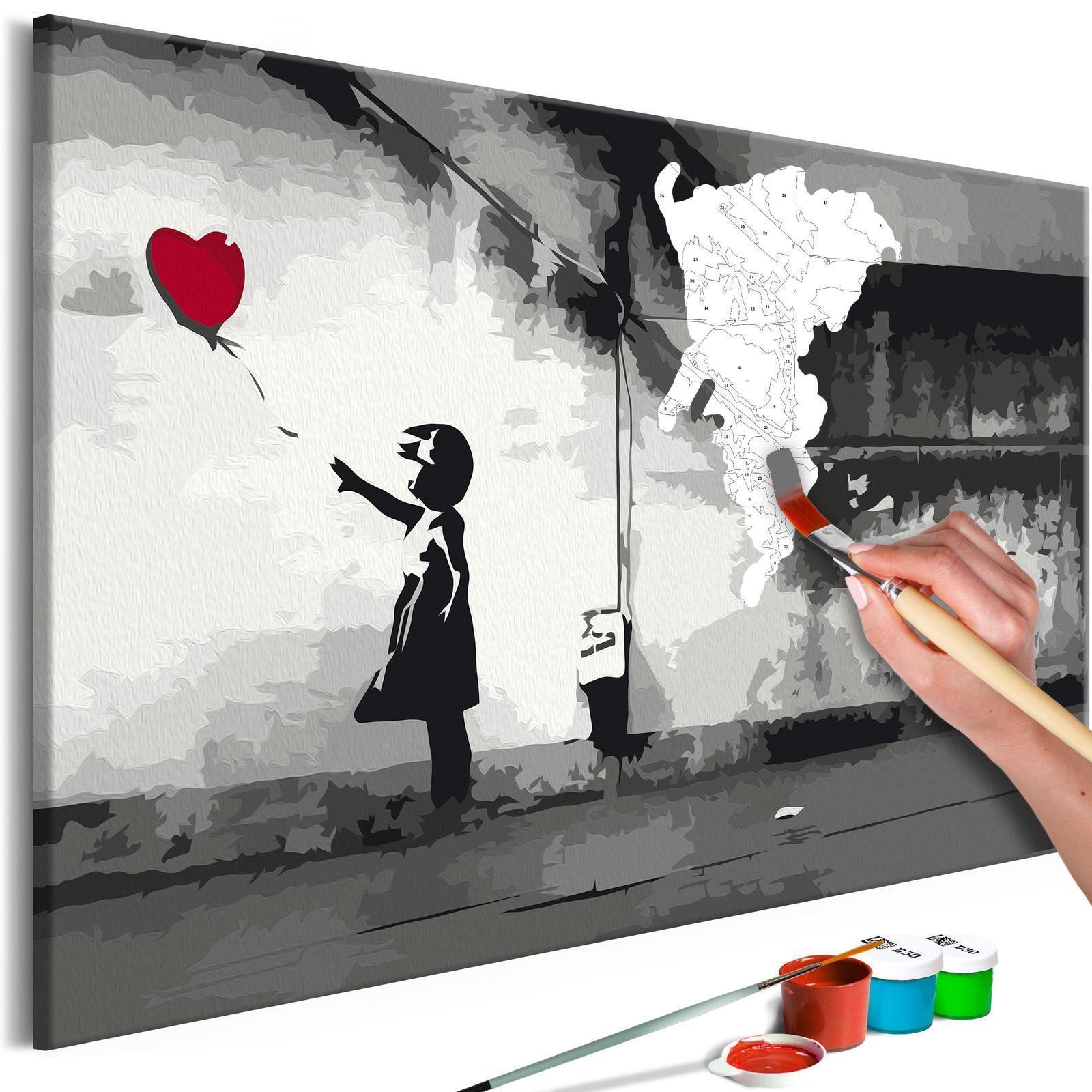 Malen nach Zahlen Fleeting Love Banksy Street Art Wandbild Malset - Sawelt