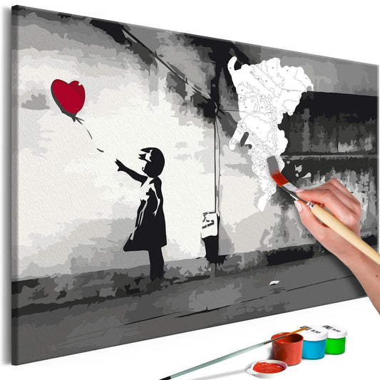Malen nach Zahlen Fleeting Love Banksy Street Art Wandbild Malset - Sawelt