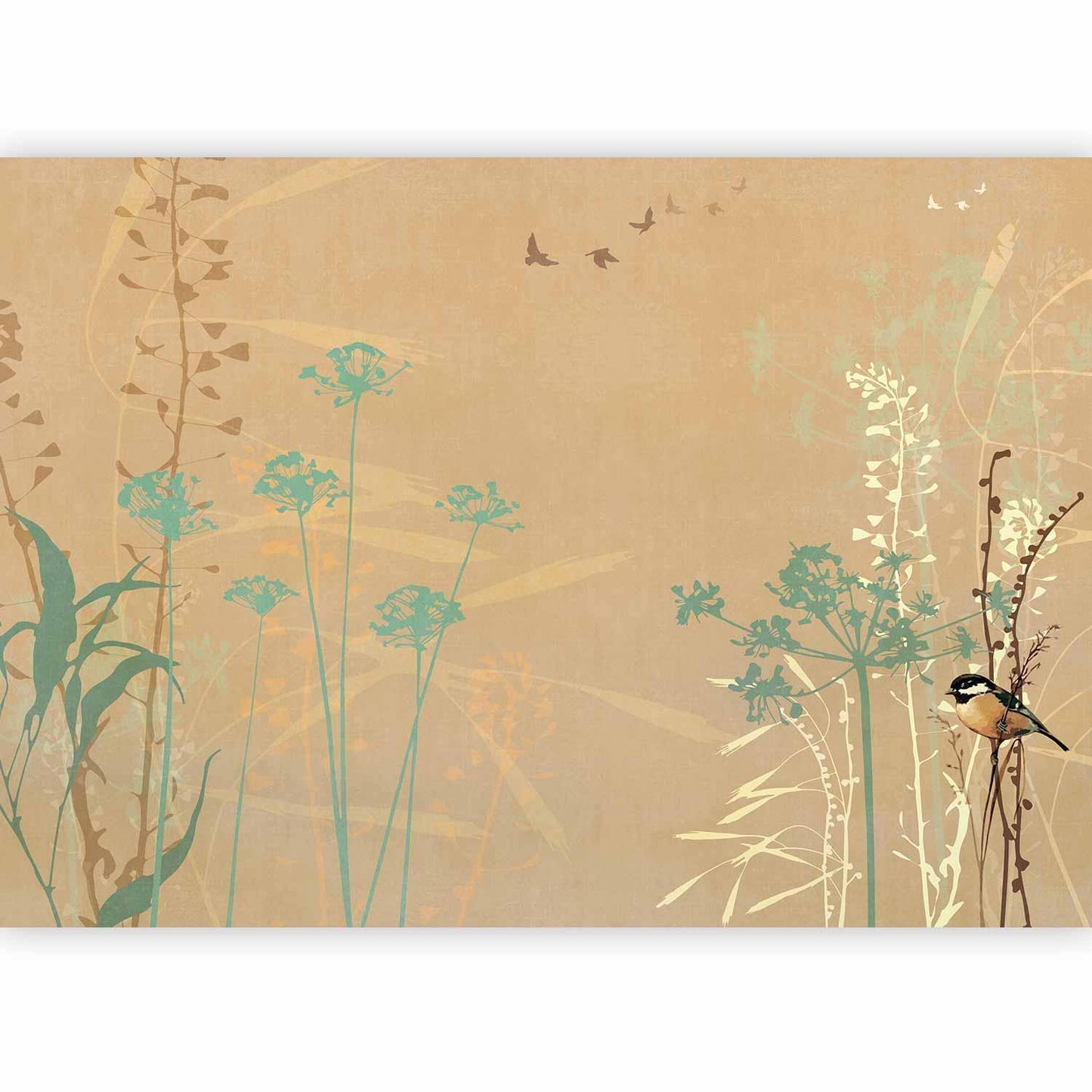 Fototapete - Bird in the Meadow