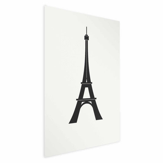 Poster - Eiffel Tower Simple Black-and-White Graphic Artgeist