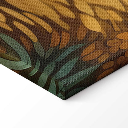 Leinwandbild - Impressionistic fields - painted golden landscape with fields of grain