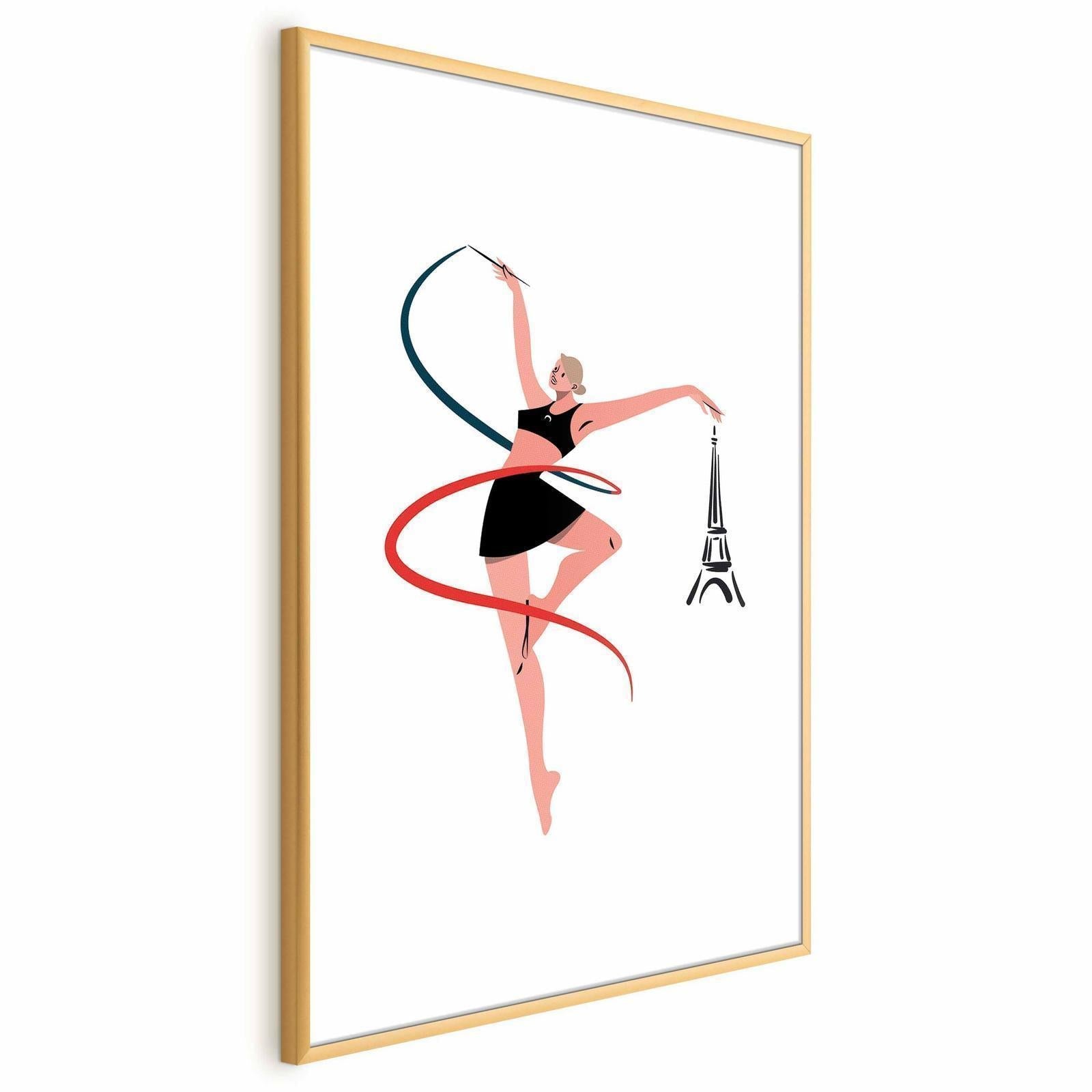 Poster - Illustration of a Woman with a Ribbon - Artistic Gymnastics Artgeist