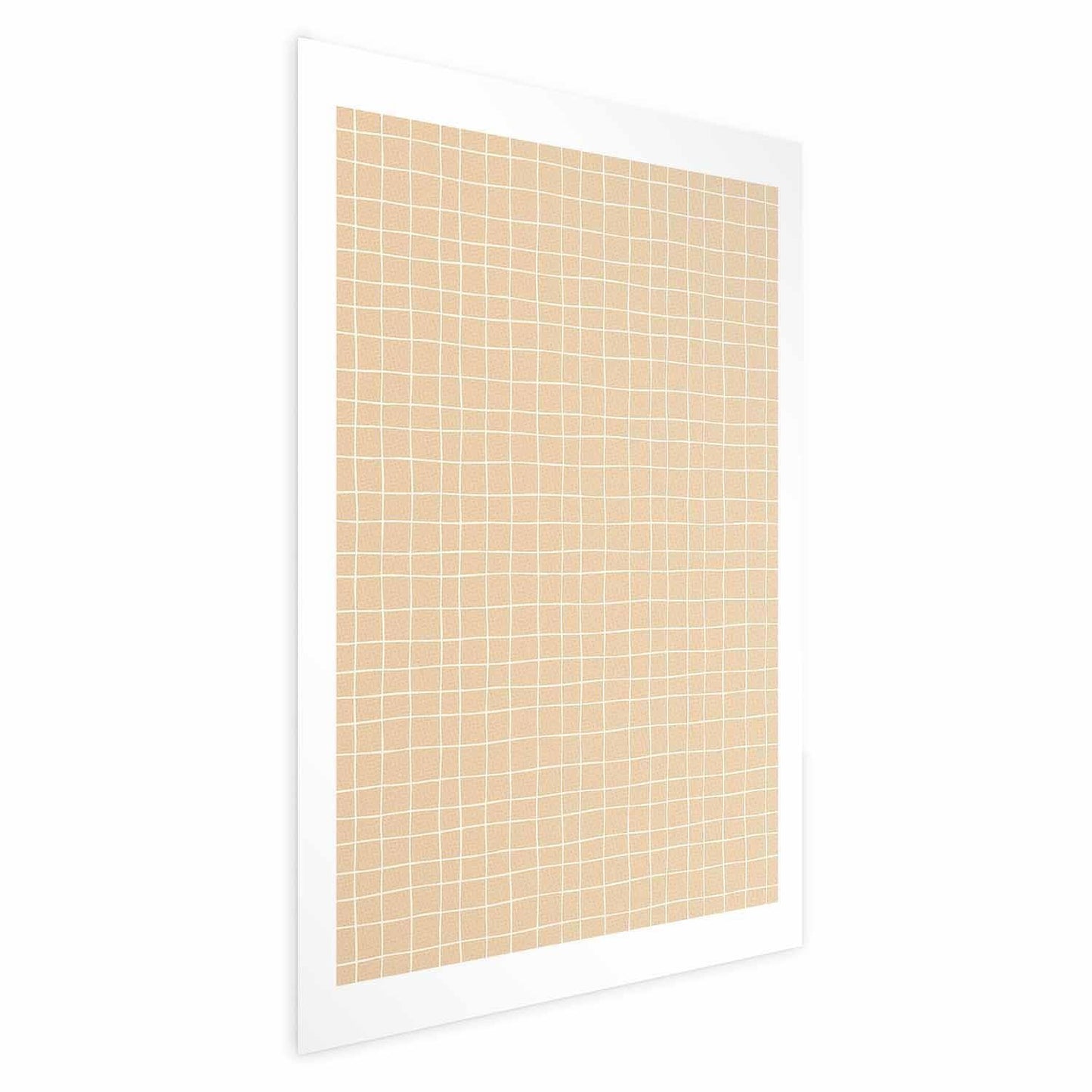 Poster - Lines and Noise - a wavy grid in shades of orange Artgeist