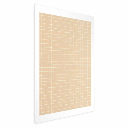 Poster - Lines and Noise - a wavy grid in shades of orange Artgeist