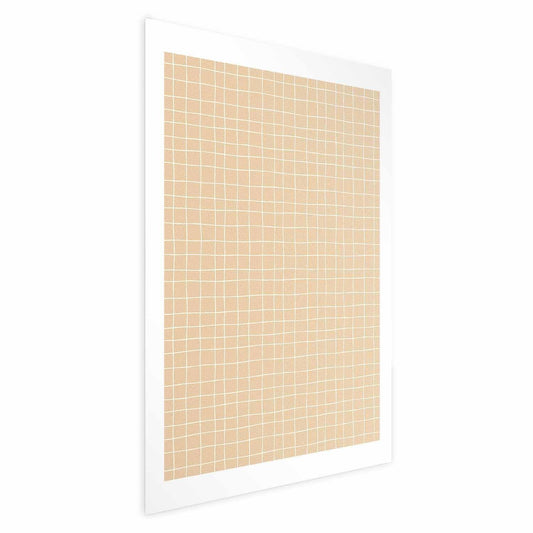 Poster - Lines and Noise - a wavy grid in shades of orange Artgeist