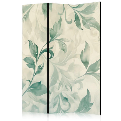 Paravent Aquarell-Blätter – Zartes Pflanzenmotiv in Grün & Beige