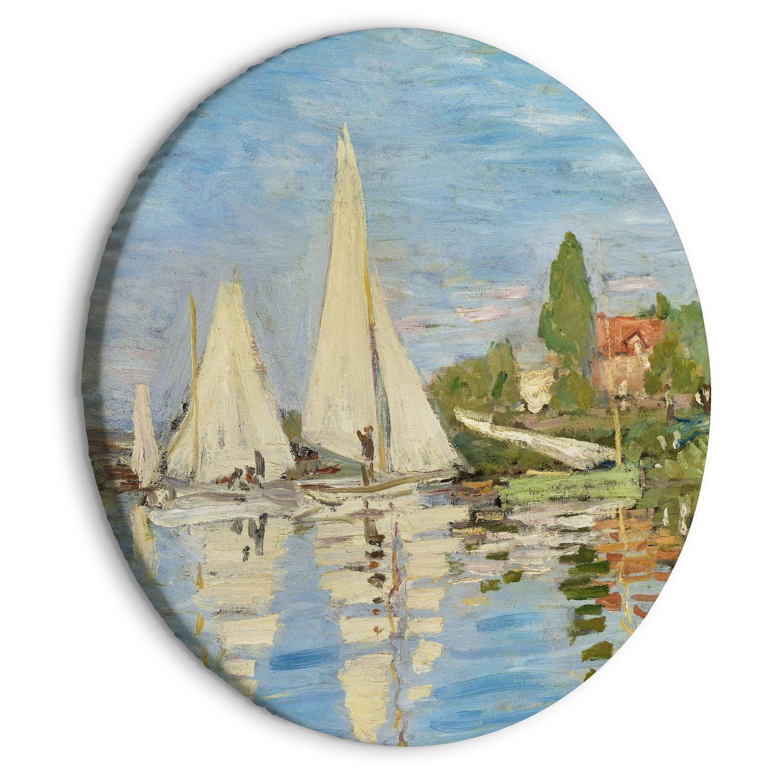 Rundes Bild - Regatta in Argenteuil, Claude Monet - The Landscape of Sailboats on the River Artgeist