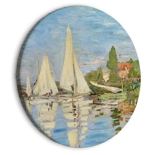 Rundes Bild - Regatta in Argenteuil, Claude Monet - The Landscape of Sailboats on the River Artgeist