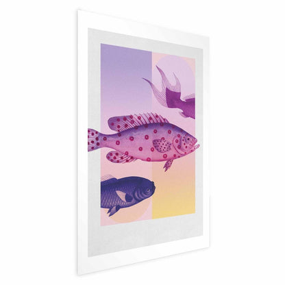 Poster - Fantastic Fish - artistic illustration of fish on a colorful background Artgeist