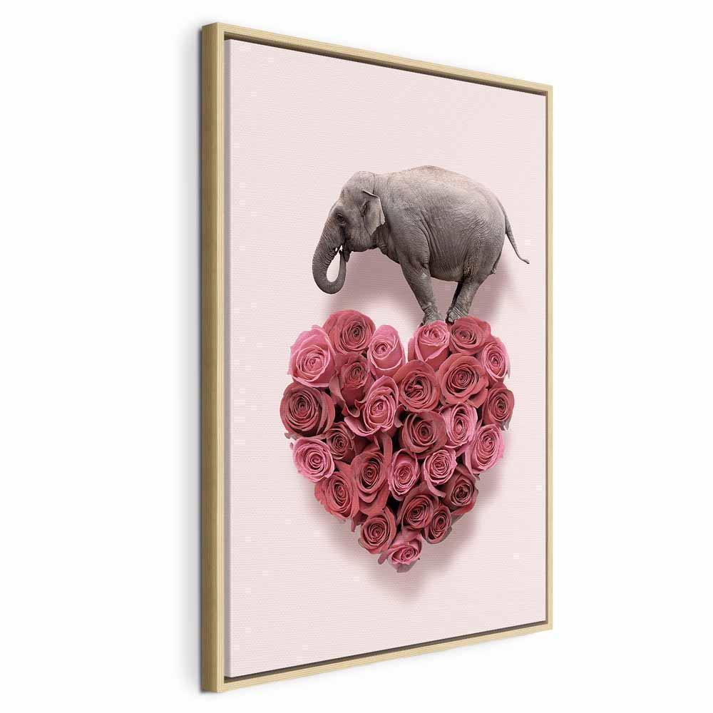 Leinwandbild - Elephant Lover (1-part) - Elephant Amid Pink Flowers