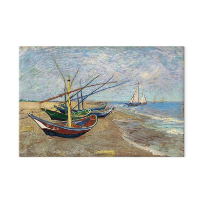Leinwandbild - Vincent van Gogh – Fishing Boats on the Beach