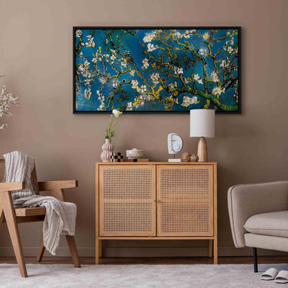 Leinwandbild Blühender Mandelzweig – Elegante Wanddeko in Pastellfarben