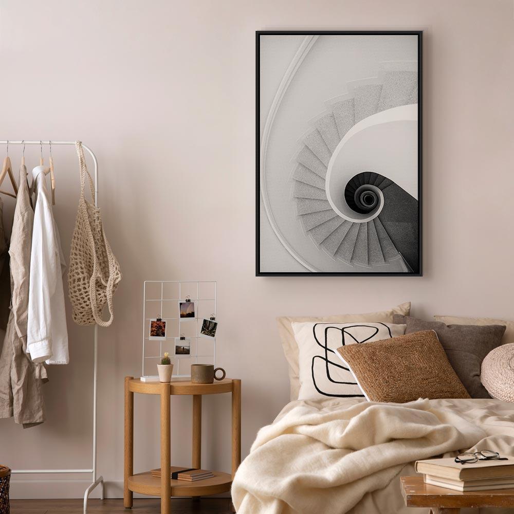 Leinwandbild - White Stairs (1 Part) Vertical