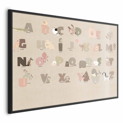 Poster - Beige Alphabet Artgeist
