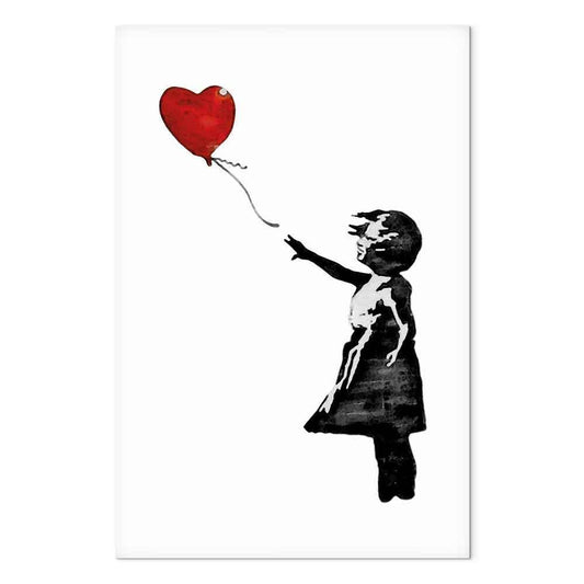 Leinwandbild - Banksy: Girl with Balloon (1 Part) Vertical