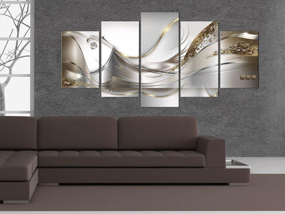 Leinwandbild „Goldene Wellen“ – Eleganz in Bewegung für moderne Räume
