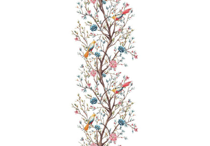 Tapete „Vögel auf blühendem Zweig“ – Elegantes Naturmotiv für deine Wand