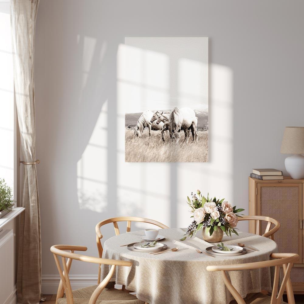 Leinwandbild - White Horses (1 Part) Vertical