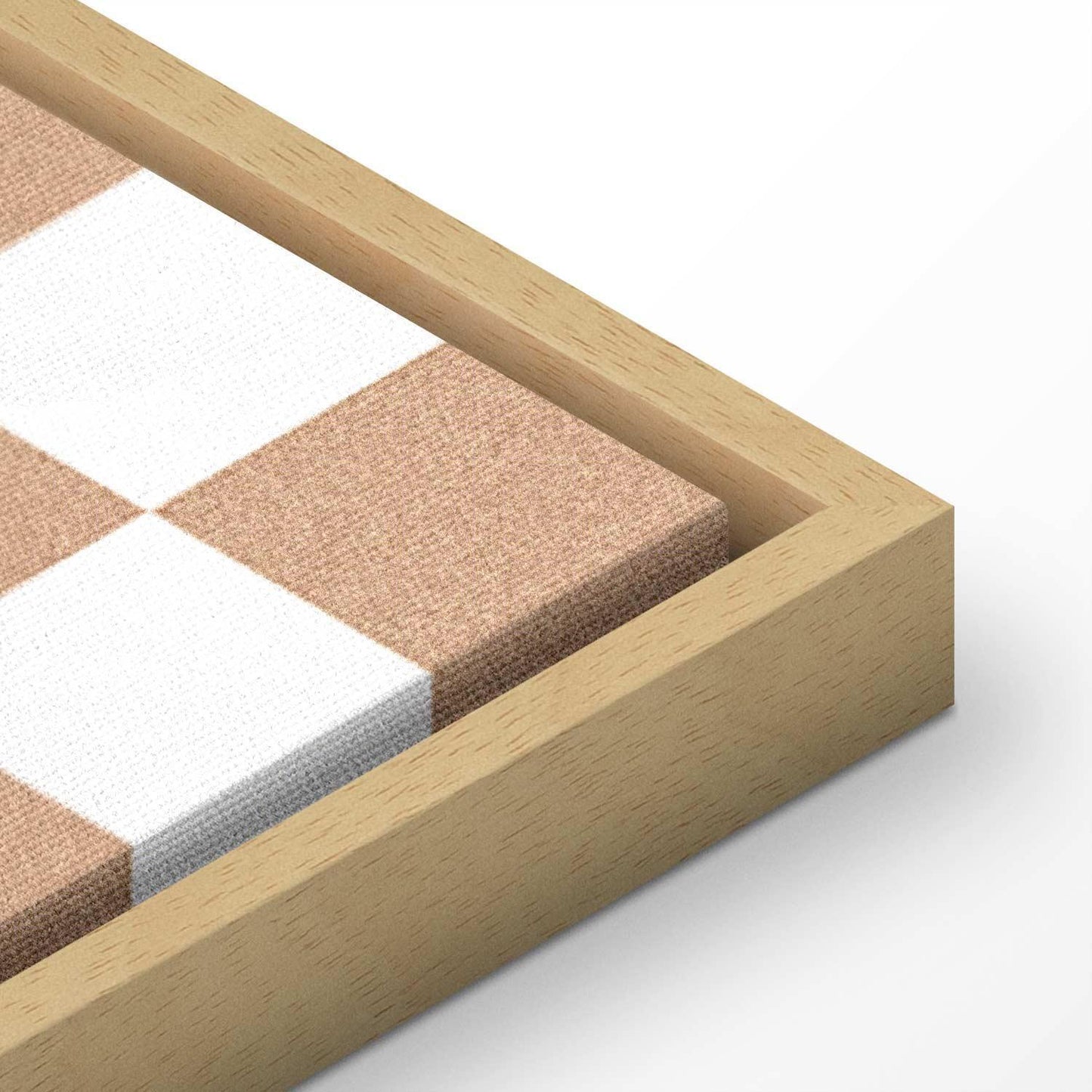 Leinwandbild - Checkerboard Pattern - Brown-White Grid with a Subtle Noise Artgeist
