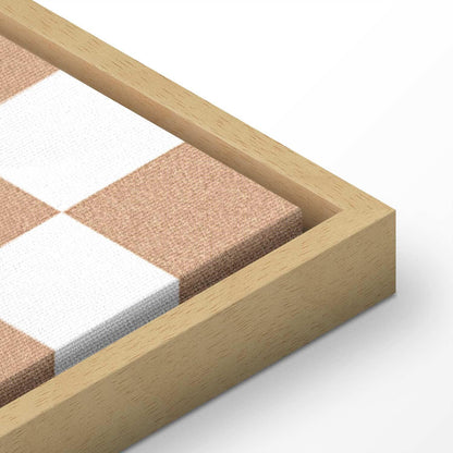 Leinwandbild - Checkerboard Pattern - Brown-White Grid with a Subtle Noise Artgeist
