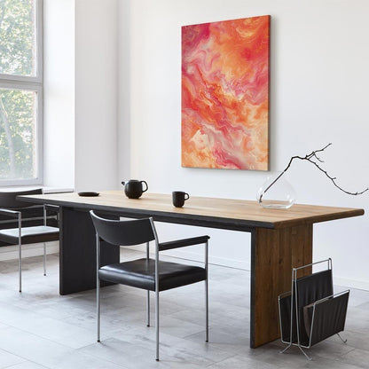 Leinwandbild - Fiery Colors - Dynamic Shapes in Colors of Fire and Pink